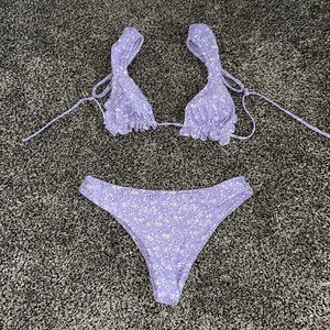 Purple Floral Bikini Set